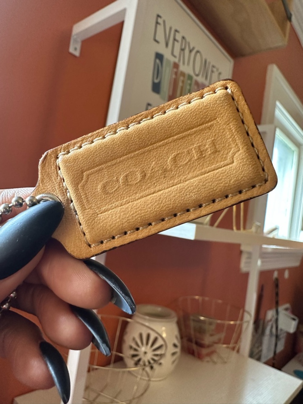 COACH Tan Leather Hangtag